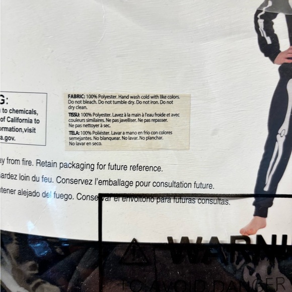 Kids Skeleton Costume with Hood Xl - Picture 6 of 6